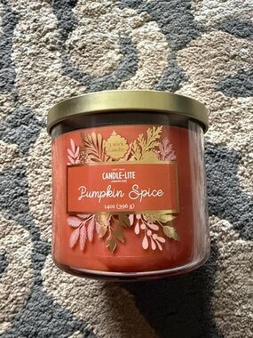 Candle-Lite Pumpkin Spice 3-Wick Candle - Orange